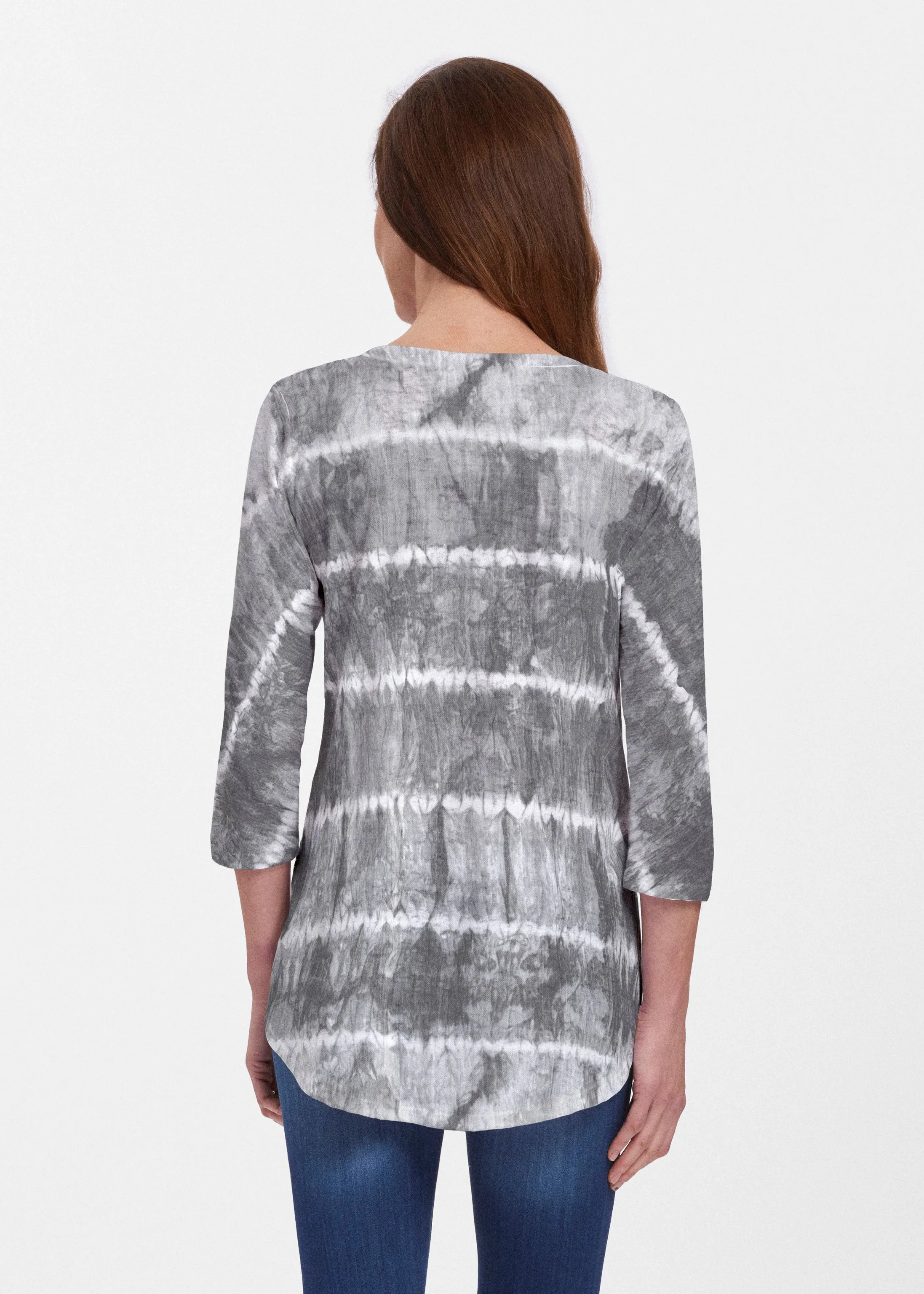 Striation Grey (14251) ~ Signature V-neck Flowy Tunic