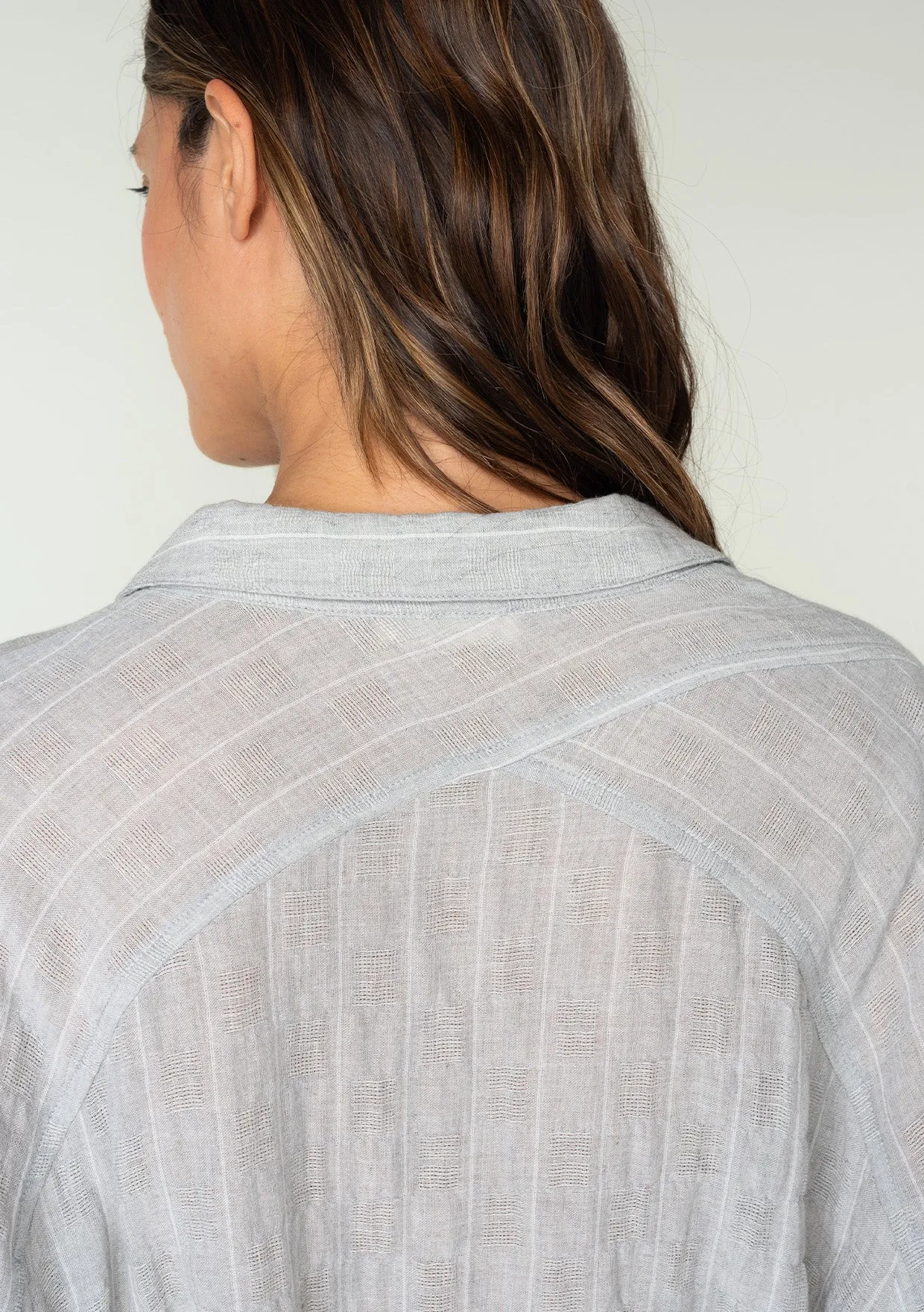 Striped Belted Button Down Collared Tunic