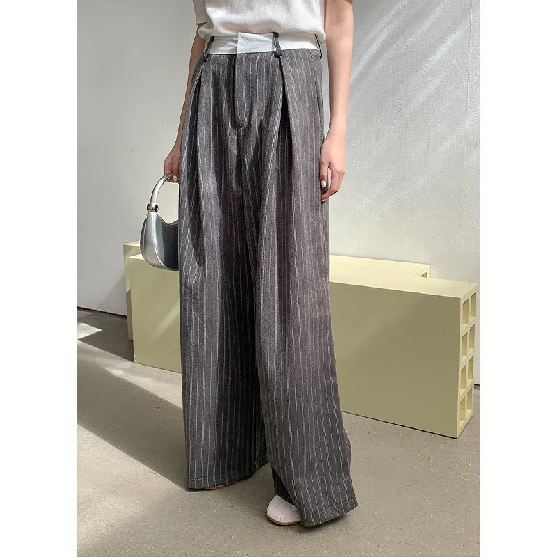 Striped wide-leg pants