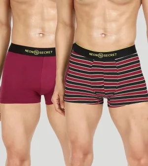 Stylish Harmony: Claret Trunk and Printed Maroon Zebra Set - Pack of Two