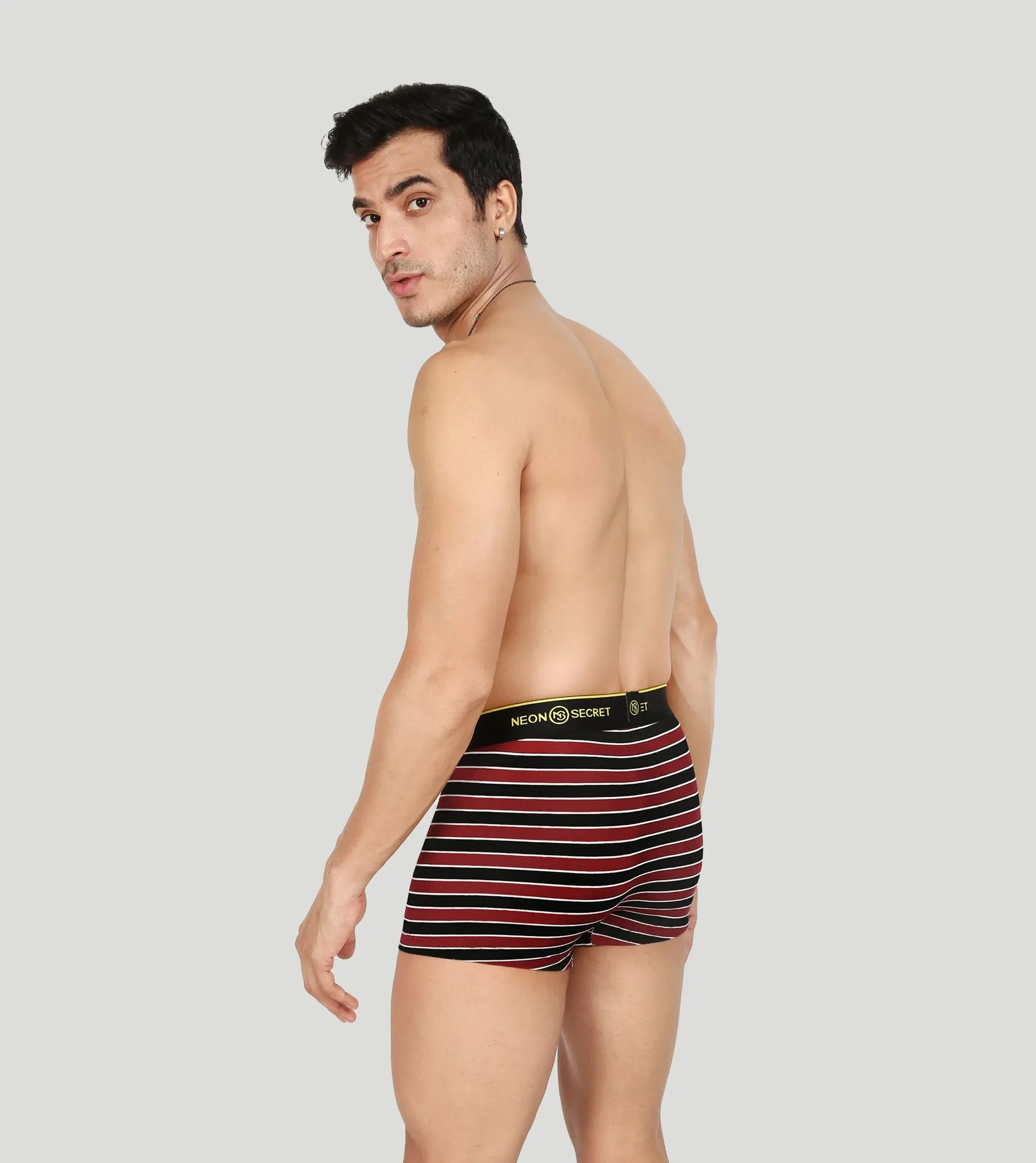 Stylish Harmony: Claret Trunk and Printed Maroon Zebra Set - Pack of Two