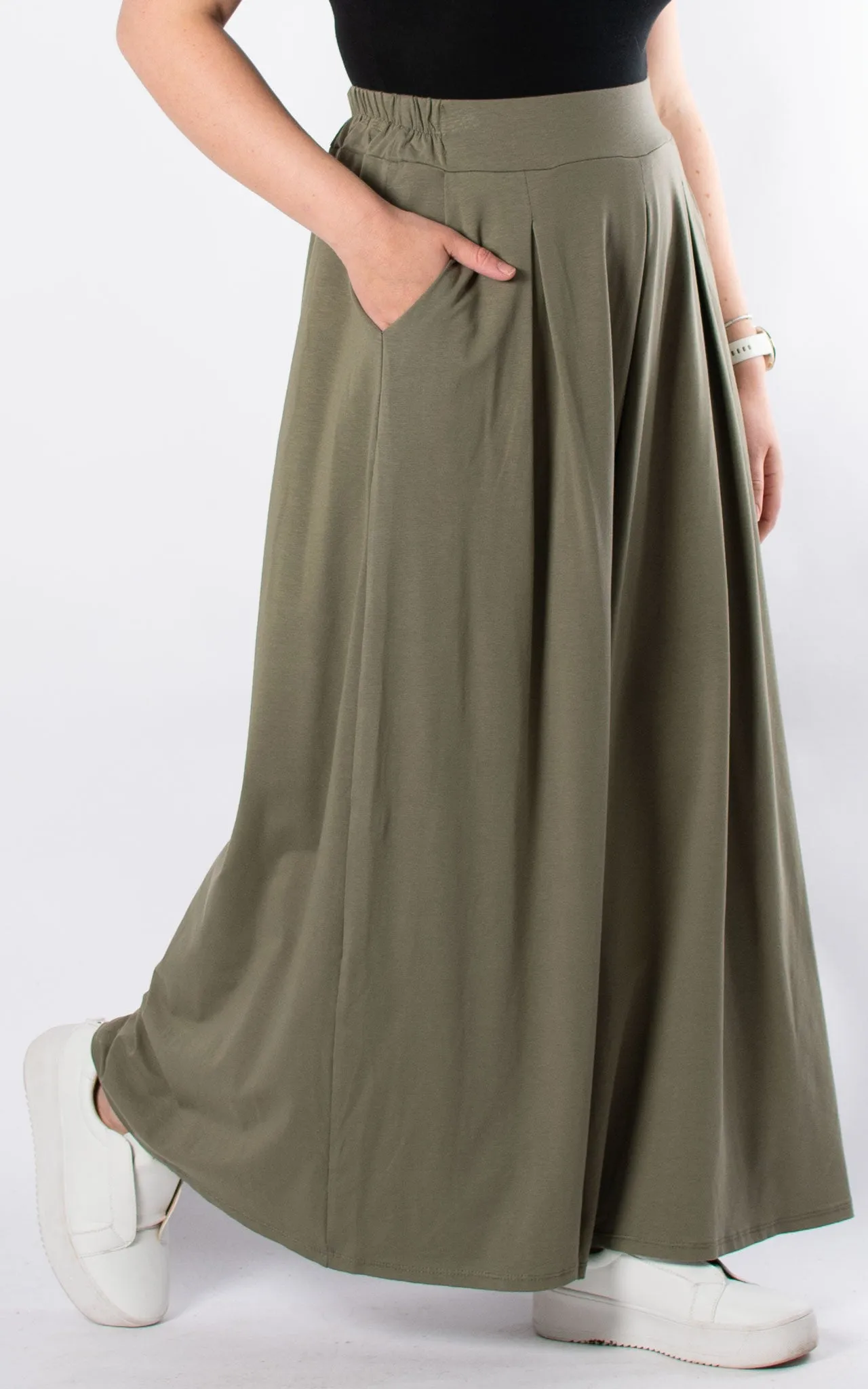 Sue Wide Leg Trousers | Khaki