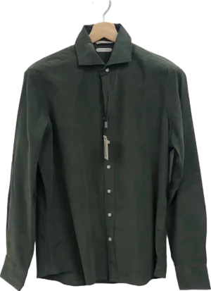 Suitsupply Green Fine Cord Slim Fit Shirt UK 15.5' Neck