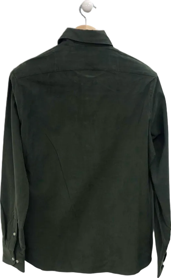 Suitsupply Green Fine Cord Slim Fit Shirt UK 15.5' Neck