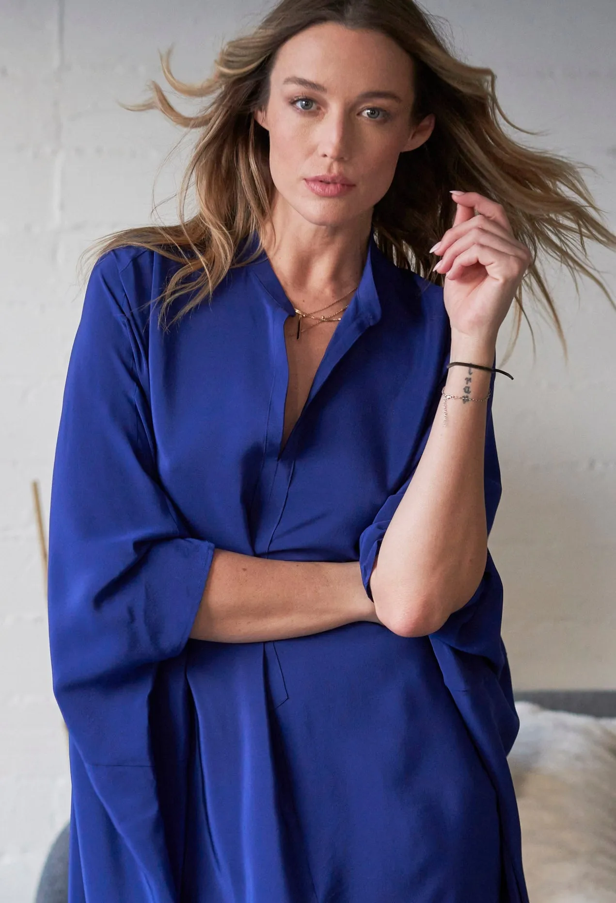 Talitha Silk Cobalt Caftan