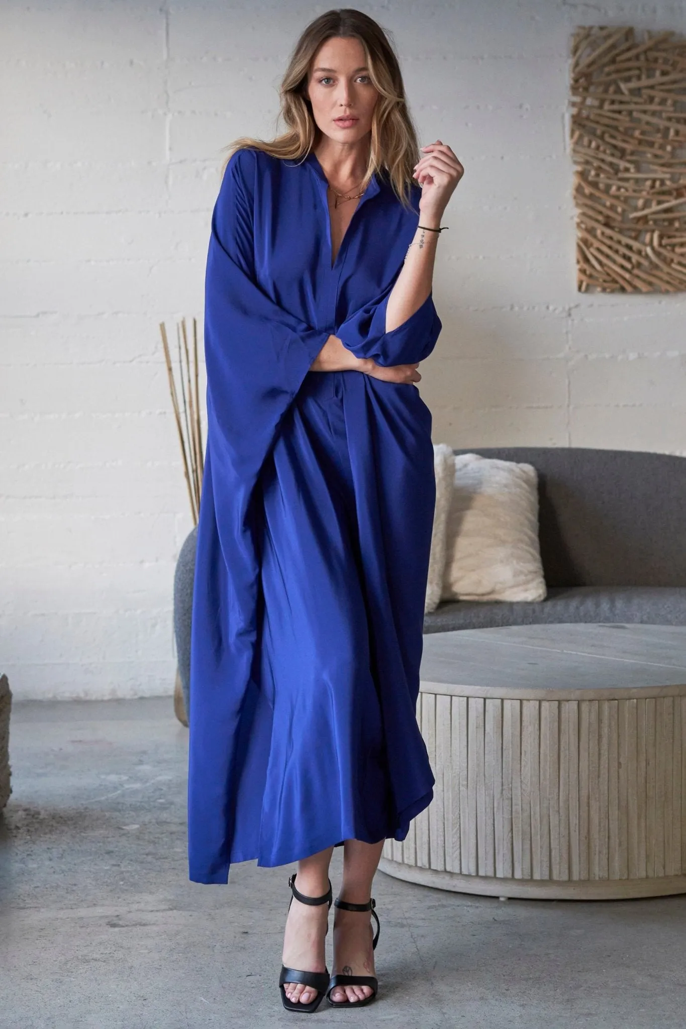 Talitha Silk Cobalt Caftan