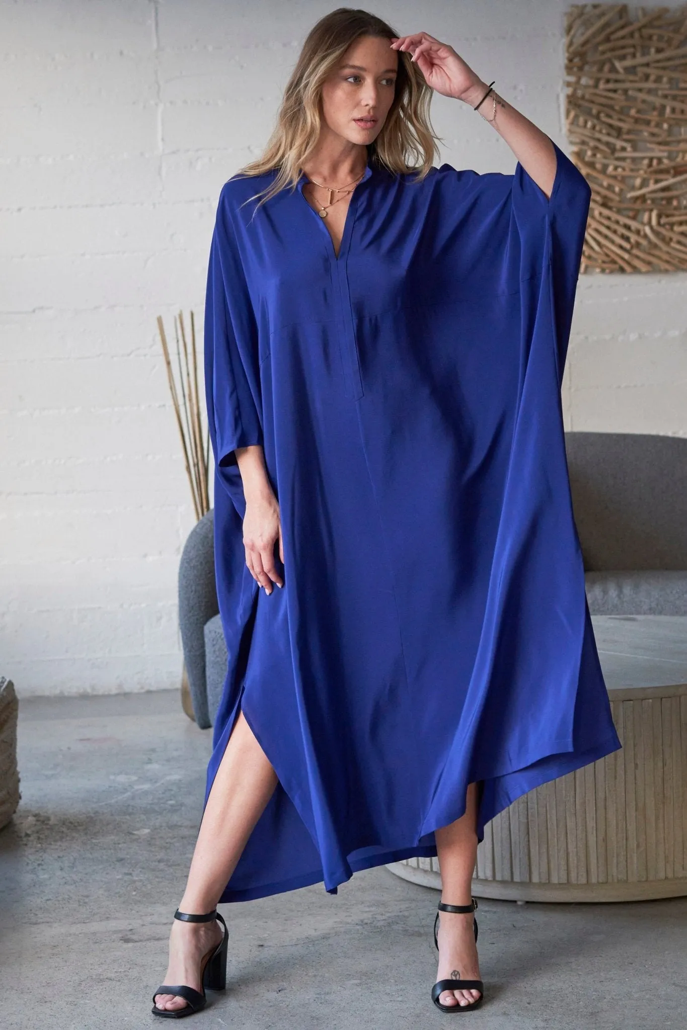 Talitha Silk Cobalt Caftan
