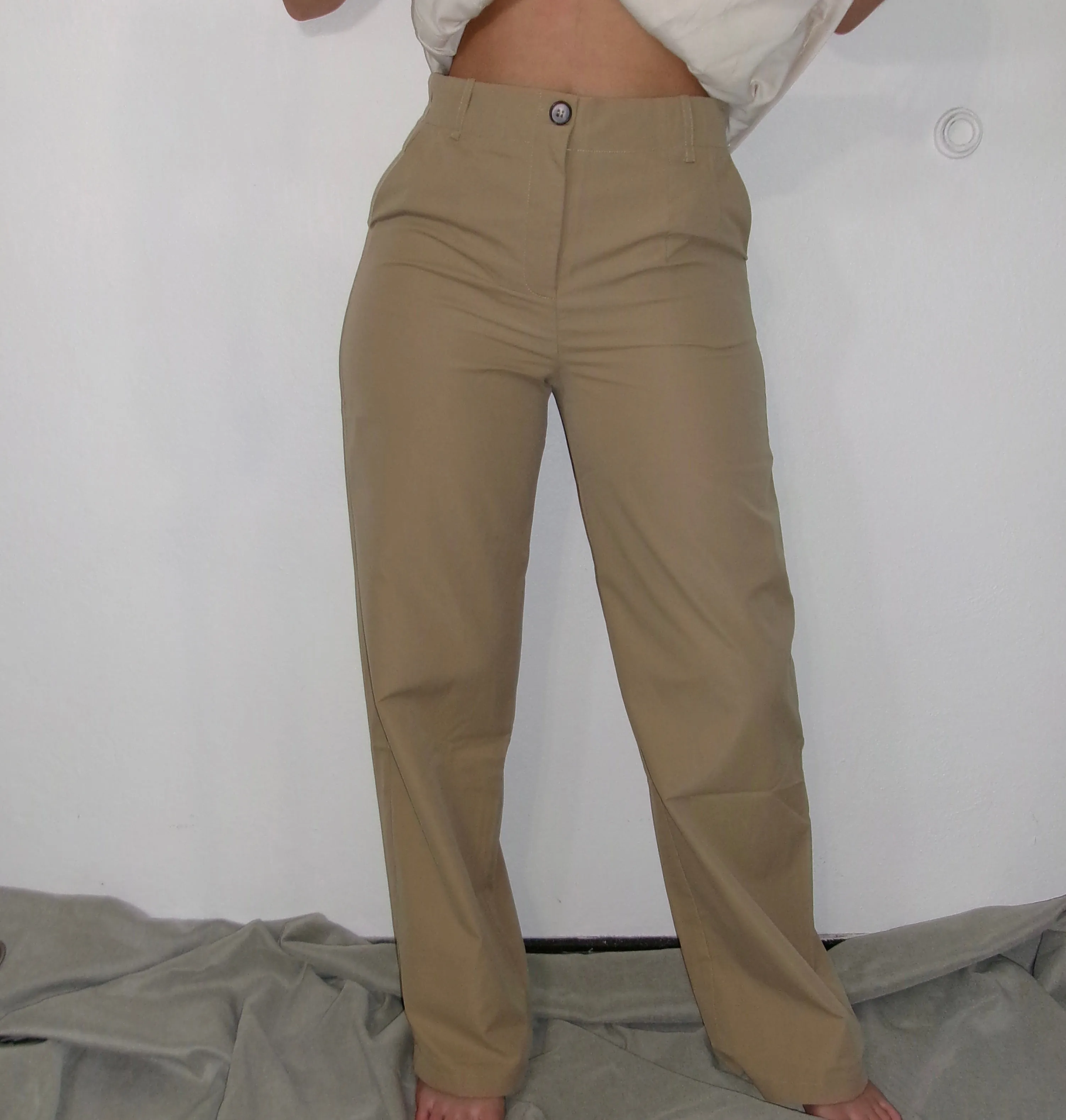 Tan Wide Leg Trousers