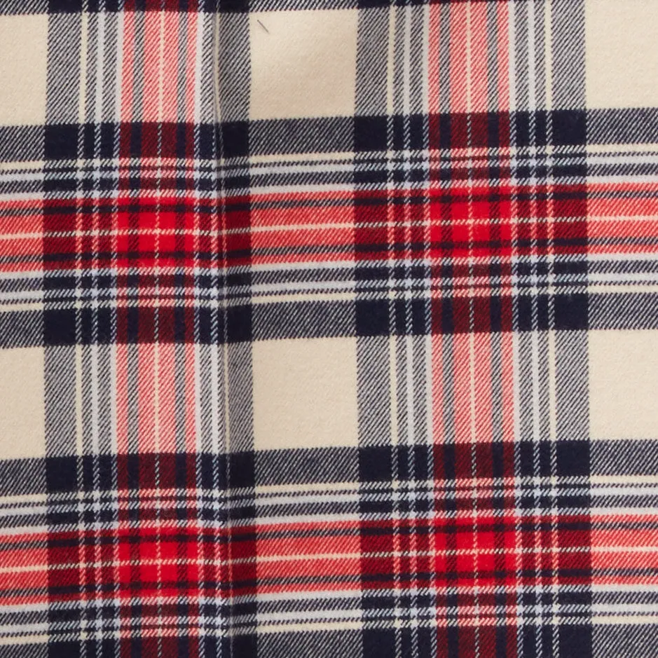 Tartan Check Pattern Slim Fit Red Trousers