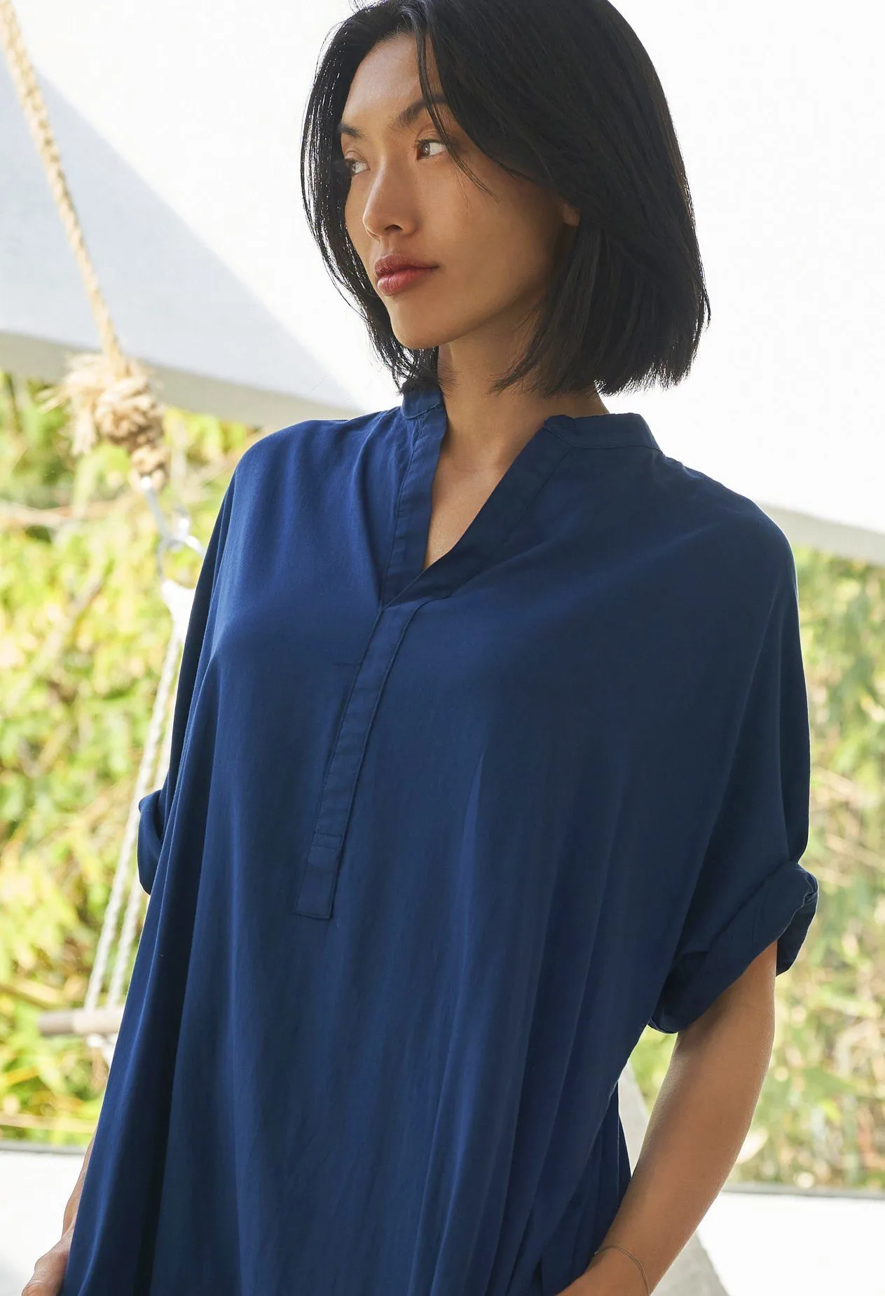 Teal Cotton Easy Shirt Dress - Sale