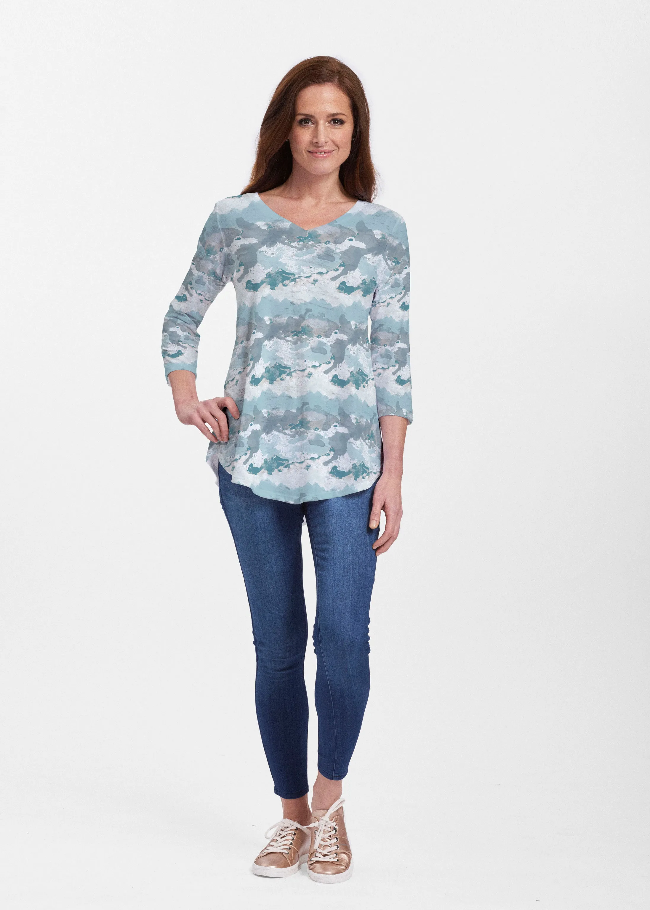Textured Landscape (7722) ~ Signature V-neck Flowy Tunic