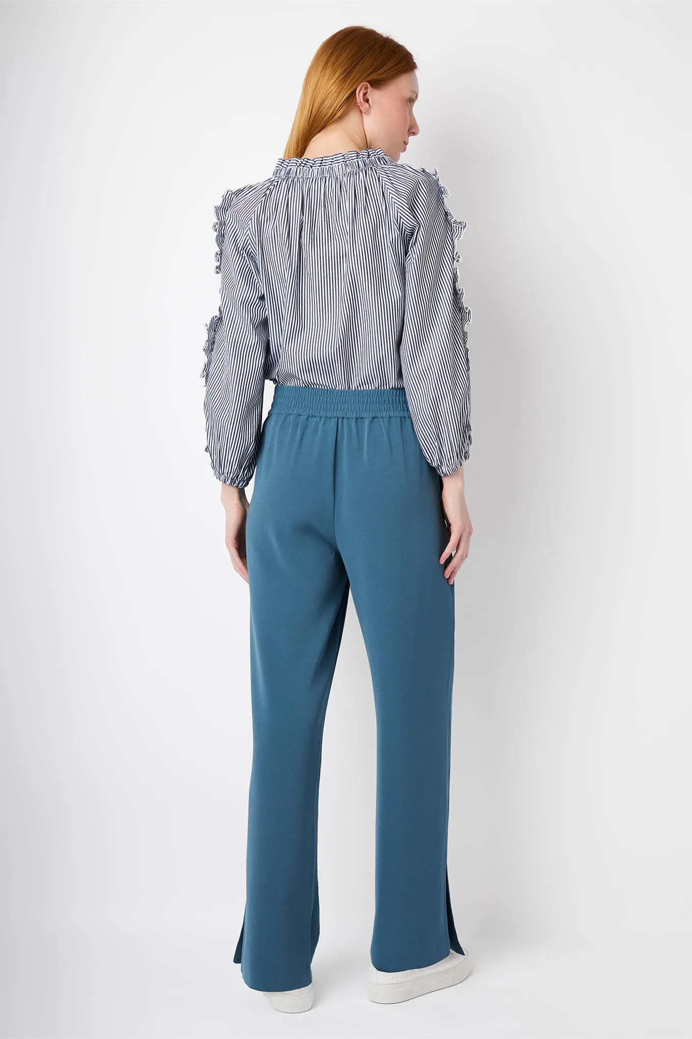 Tia Wide Leg Trouser - Dove