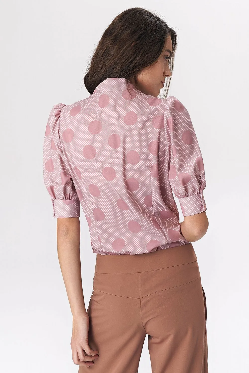 Tie-Neck Bustier Sleeve Blouse