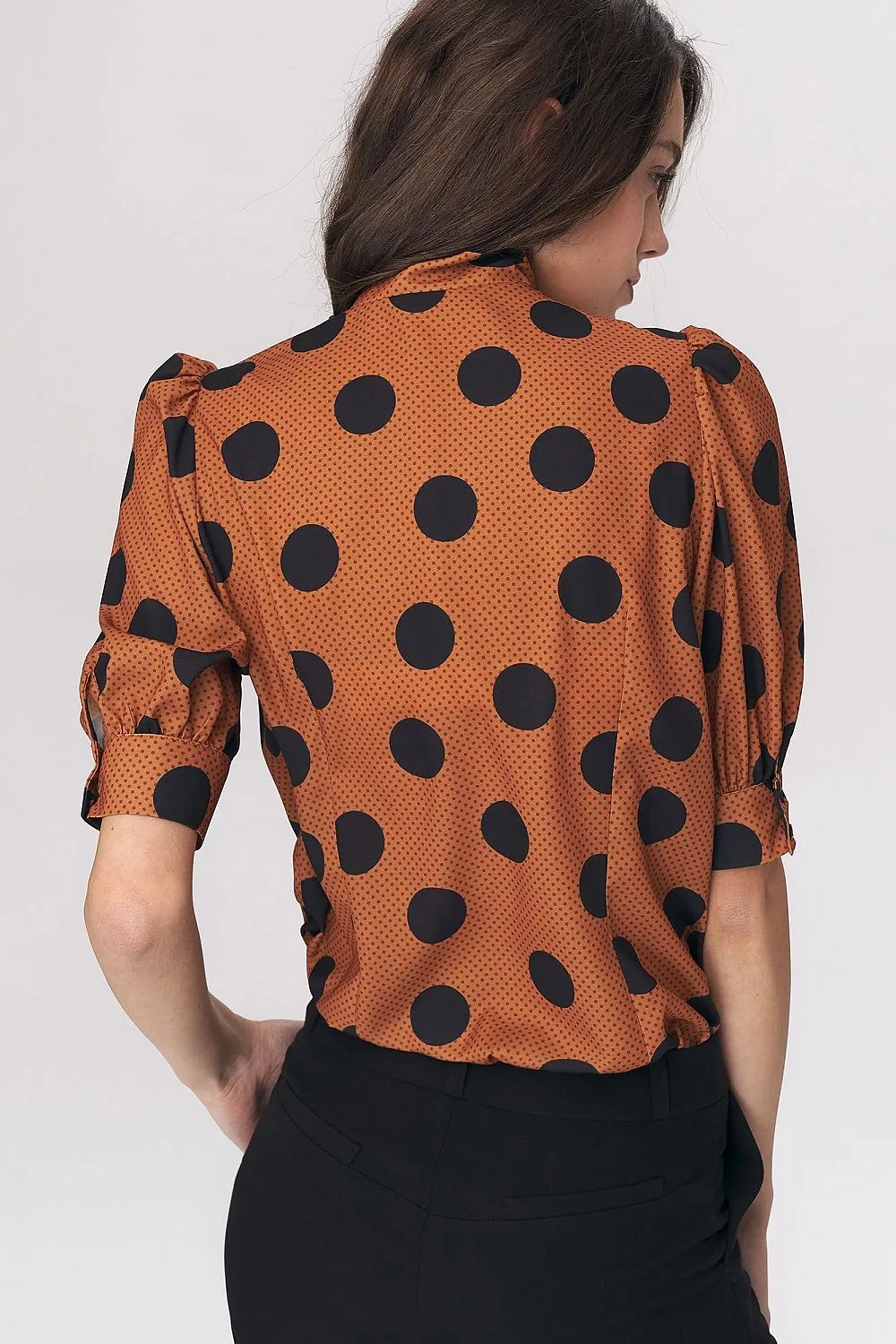 Tie-Neck Bustier Sleeve Blouse