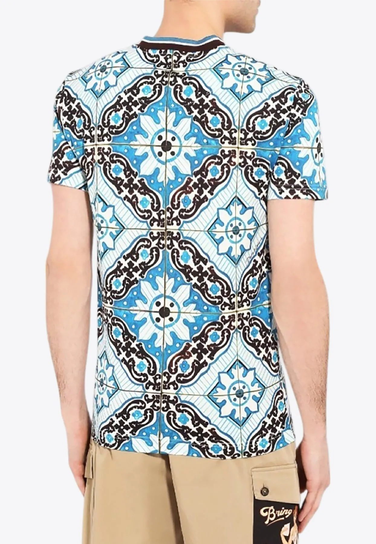 Tile Motif Crewneck T-shirt