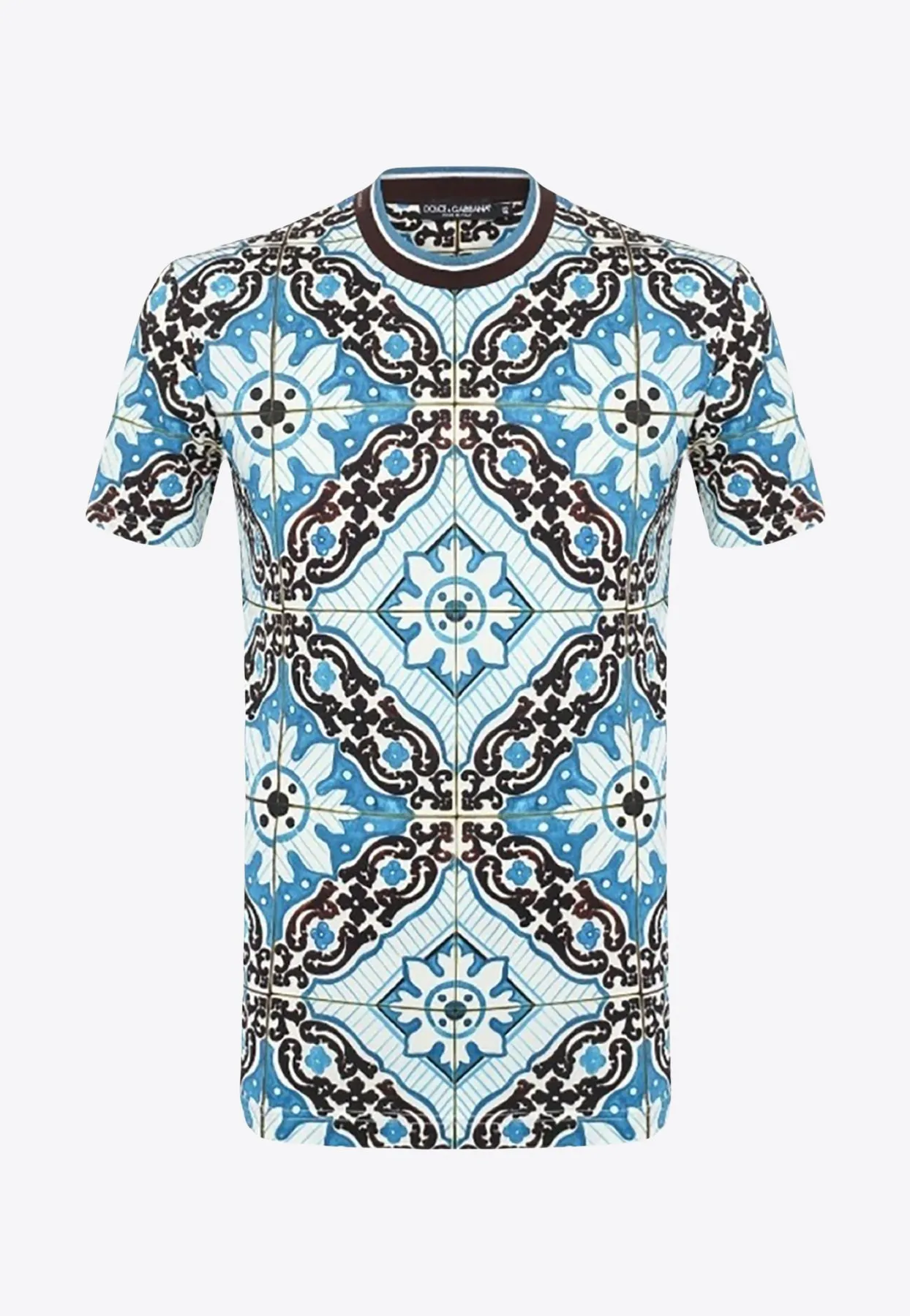 Tile Motif Crewneck T-shirt