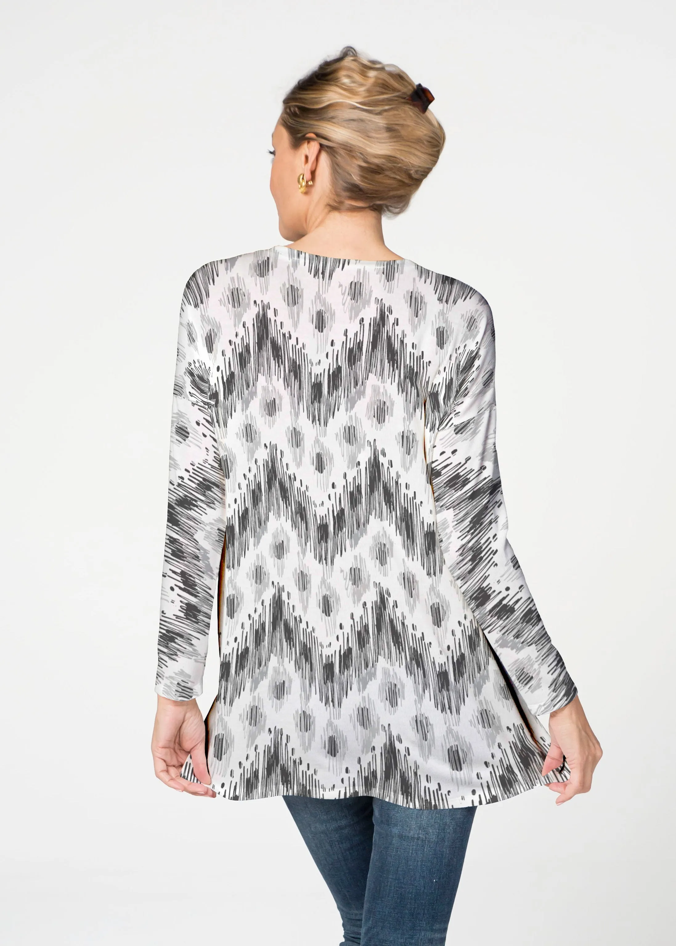 Tonal Waves Black (7834) ~ Butterknit Top