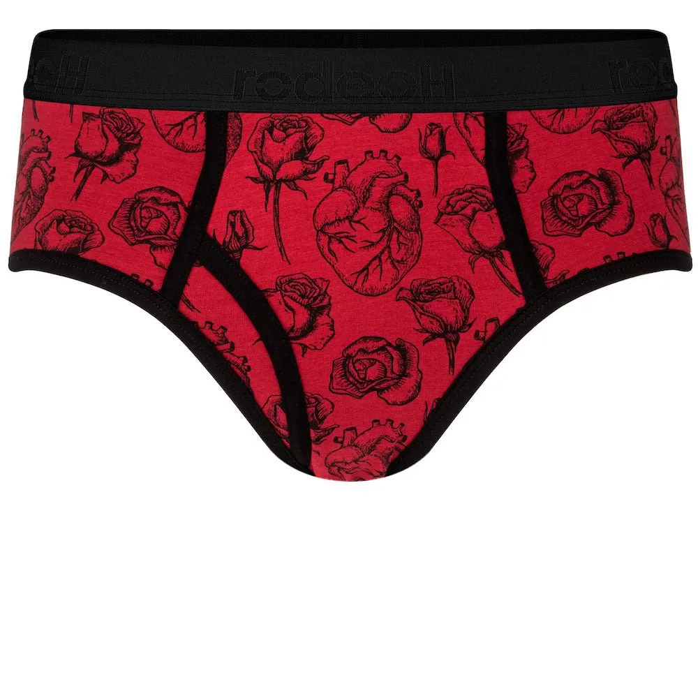 Top Loading Brief Packer Underwear - Hearts & Roses Red
