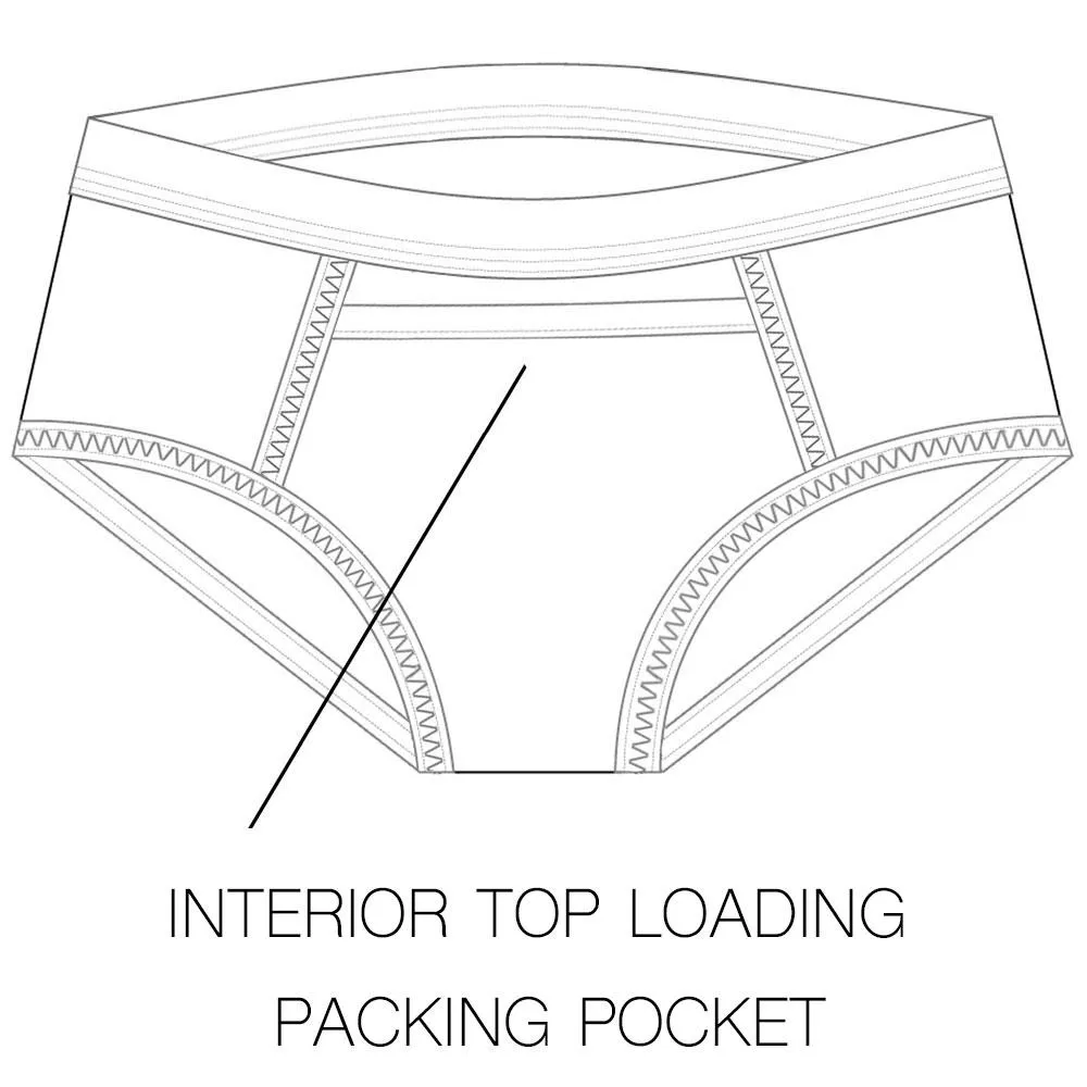 Top Loading Brief Packer Underwear - Midnight Skulls
