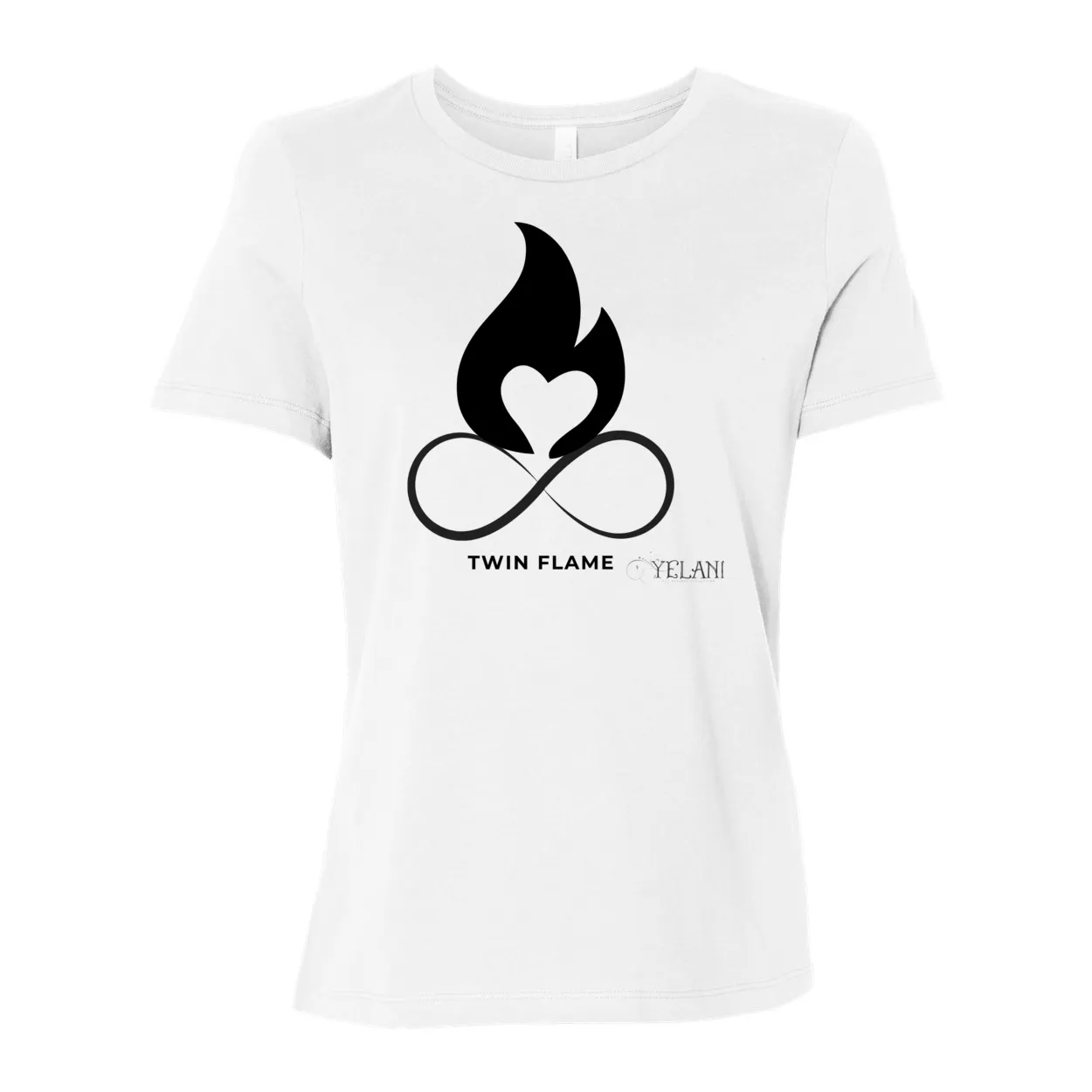 Twin Flame Women's Relaxed Jersey Tee – 100% Cotton, Inspirational Design