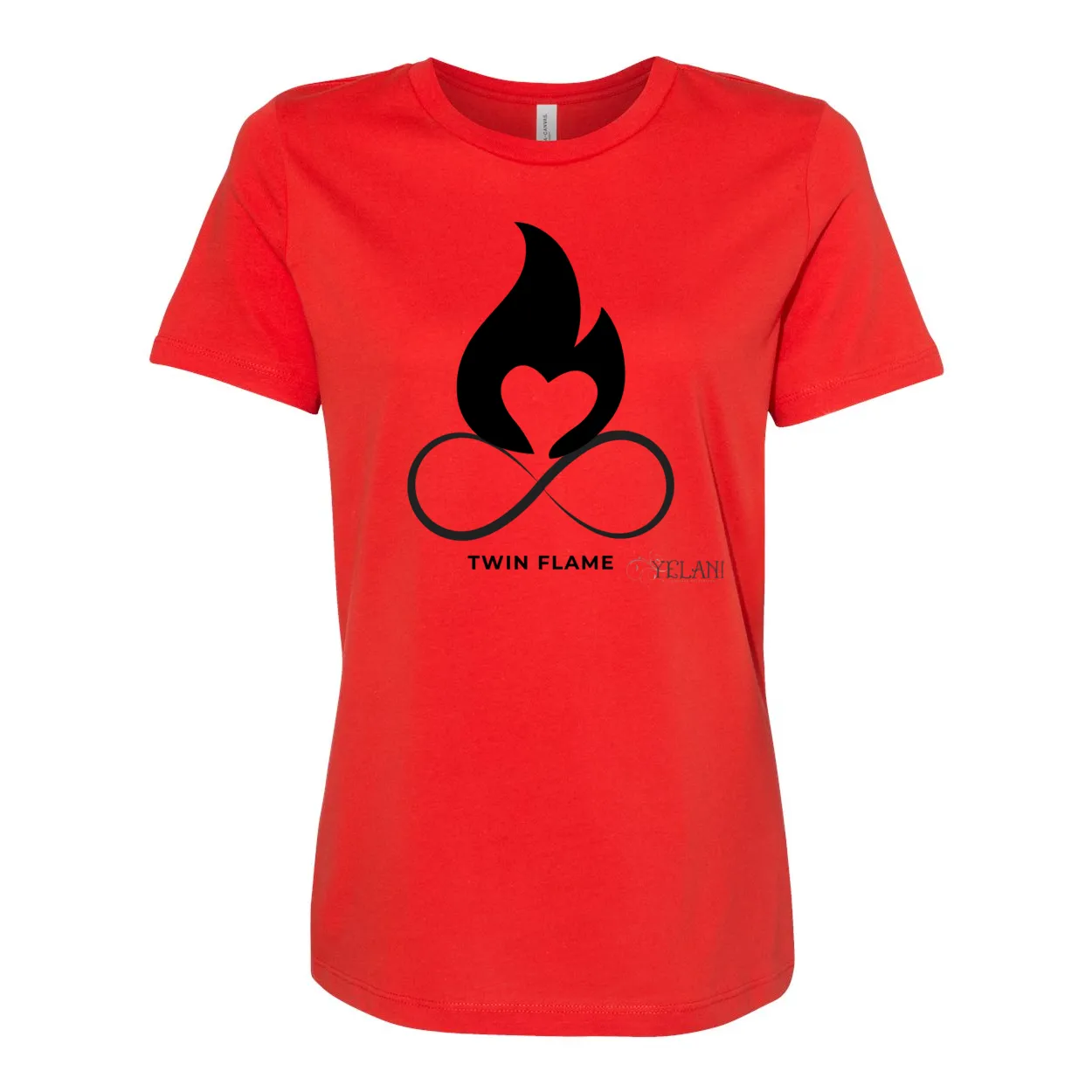 Twin Flame Women's Relaxed Jersey Tee – 100% Cotton, Inspirational Design