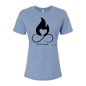 Twin Flame Women's Relaxed Jersey Tee – 100% Cotton, Inspirational Design