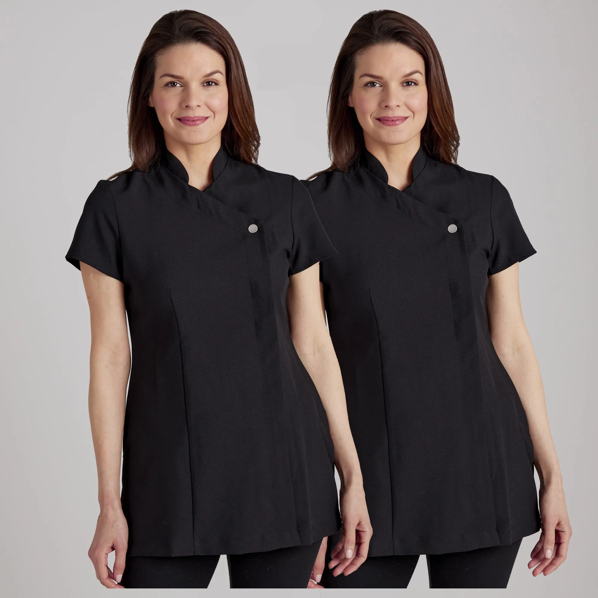 Twin Pack - Proluxe Press Stud Salon Tunic