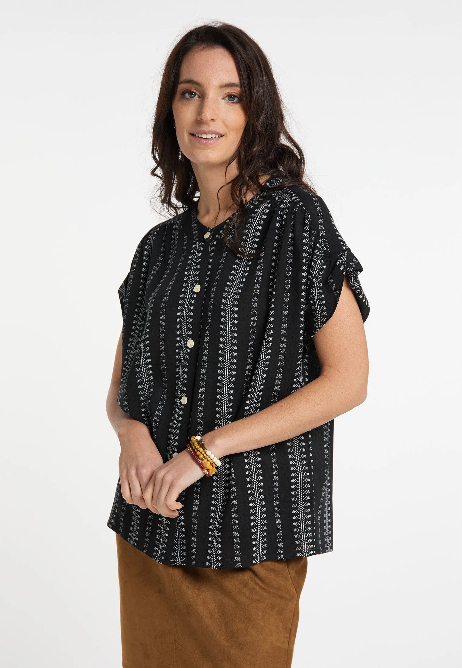 usha FESTIVAL Women's Short Sleeve Blouse