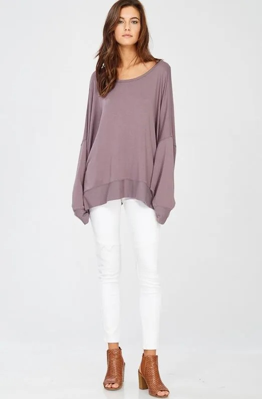 VERA OPEN BACK TUNIC PURPLE