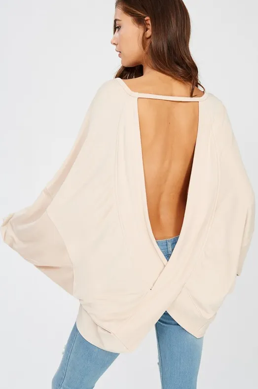 VERA OPEN BACK TUNIC TAUPE-