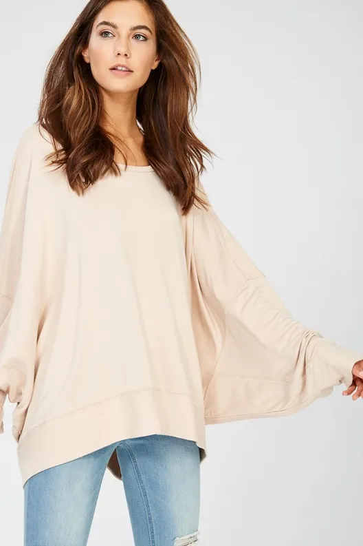 VERA OPEN BACK TUNIC TAUPE-