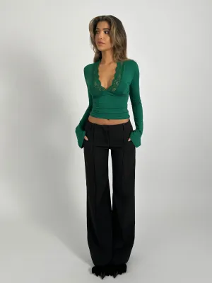 Vera Wide low waist trousers - black 