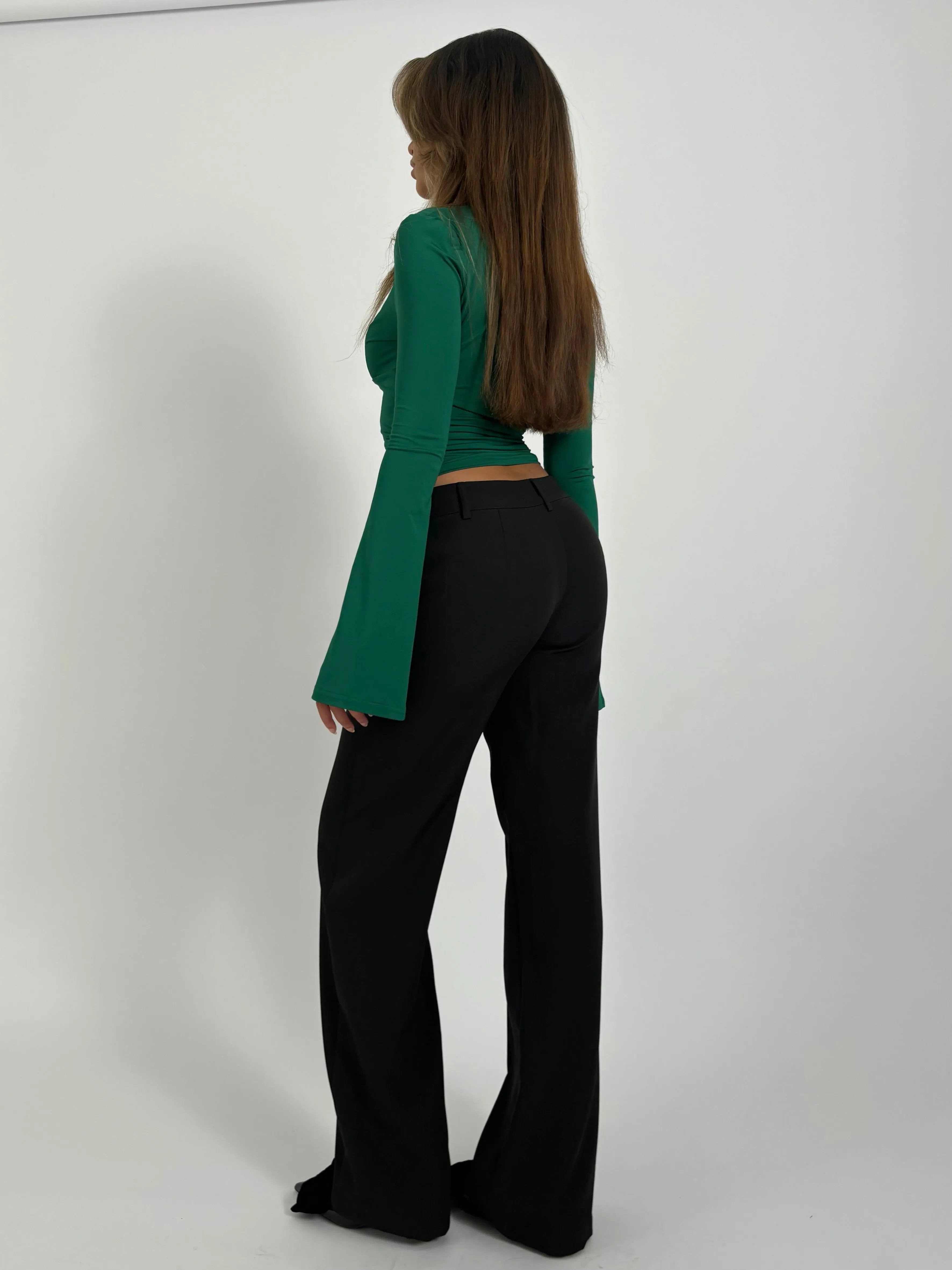 Vera Wide low waist trousers - black 