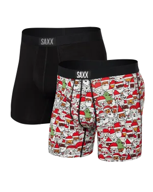 Vibe Boxer Brief 2 Pack - All The Santas- Black
