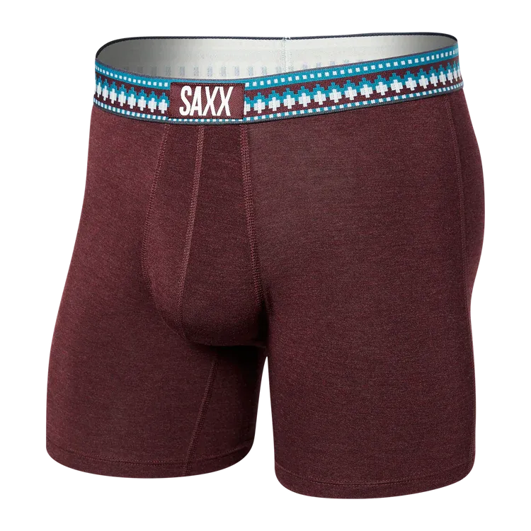 Vibe Boxer Brief - Plum Heather/Sweater Waistband