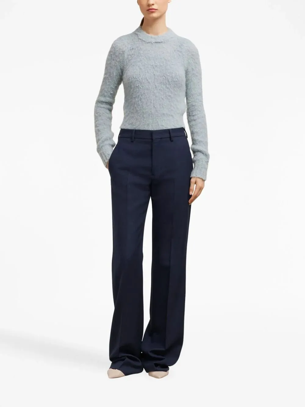 Virgin Wool Wide-Leg Trousers