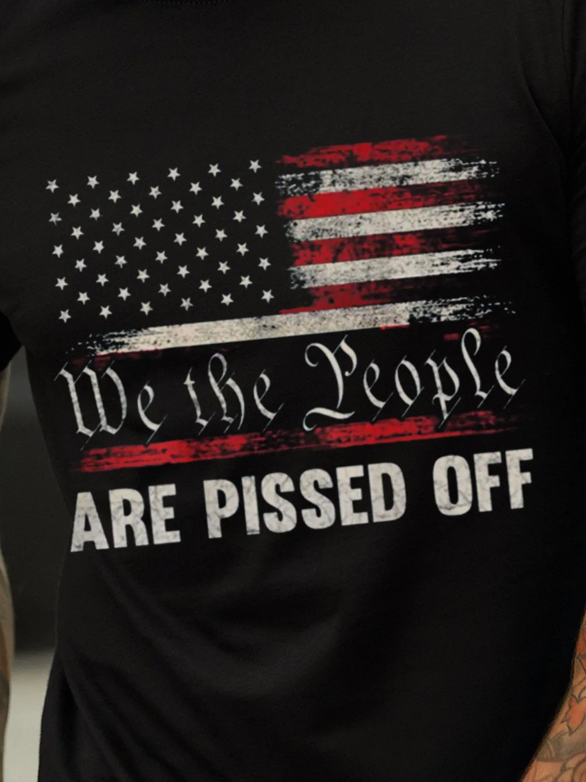 We The People Are Pissed Off Crew Neck Cotton-Blend T-shirt