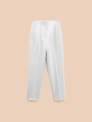 White High Waisted Pants