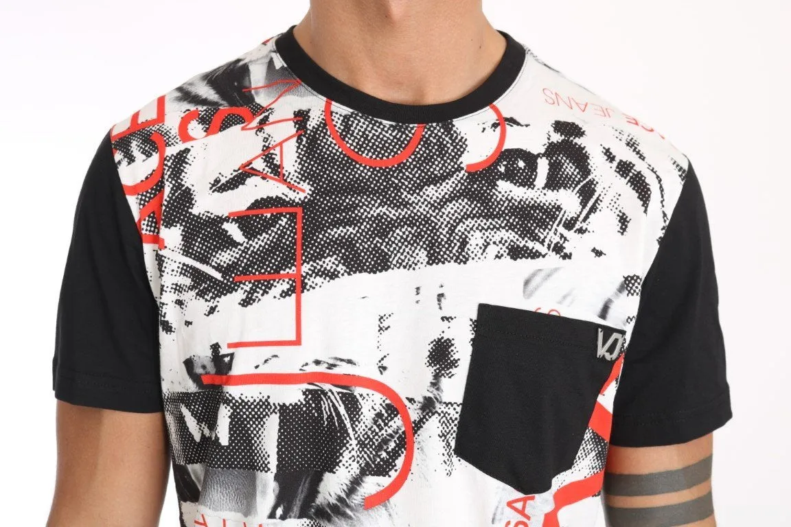 White Multicolor Tiger Motive Print Crewneck T-shirt