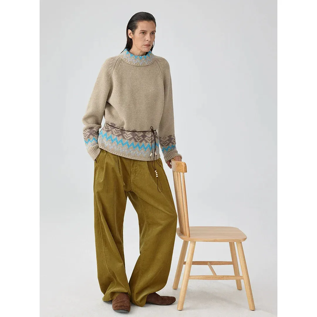 Wide-Leg Corduroy Trousers