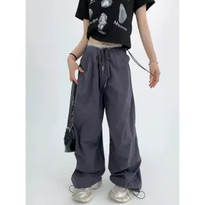 Wide-Leg Drawstring Pants
