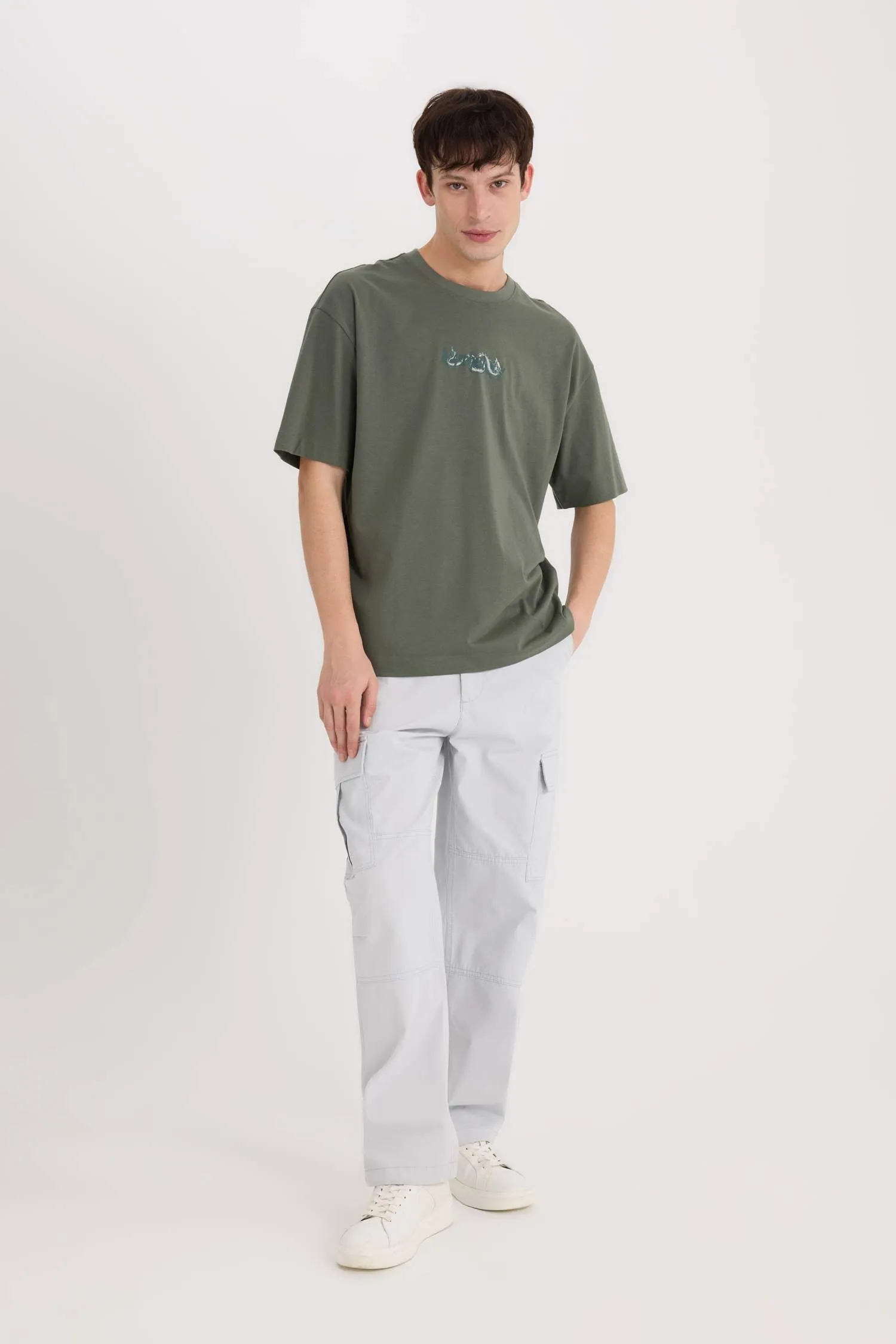 Wide Leg Straight Leg Woven Cargo Pants