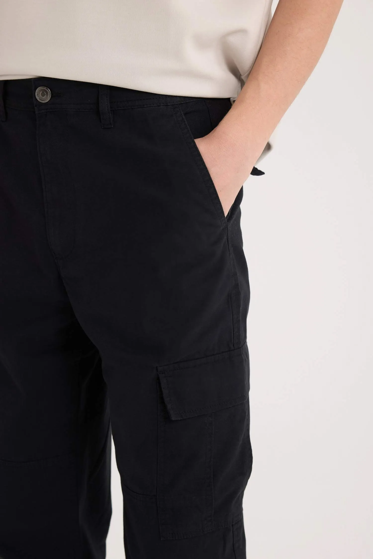 Wide Leg Straight Leg Woven Cargo Pants