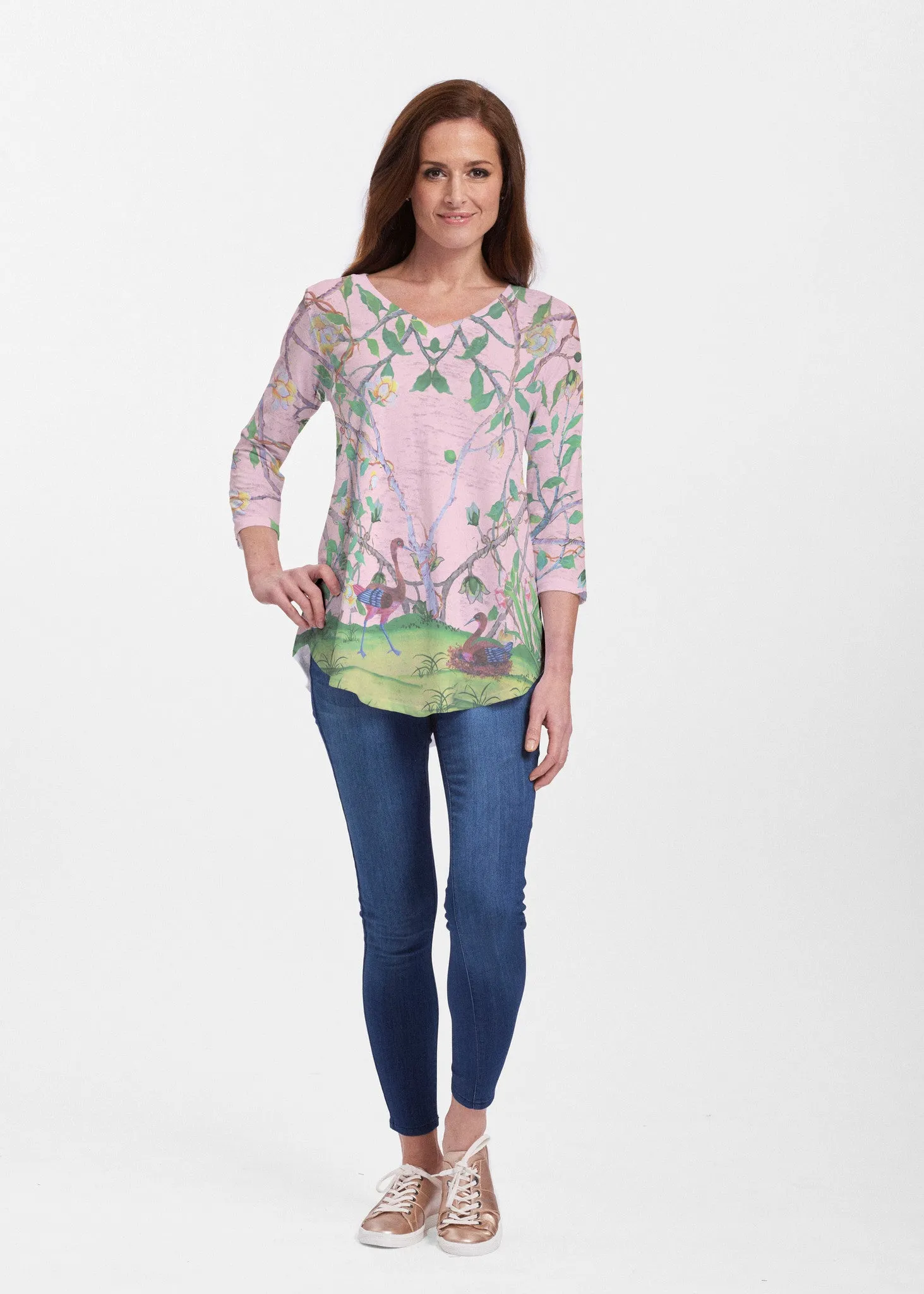 Wildwood Pink (19121) ~ Signature V-neck Flowy Tunic
