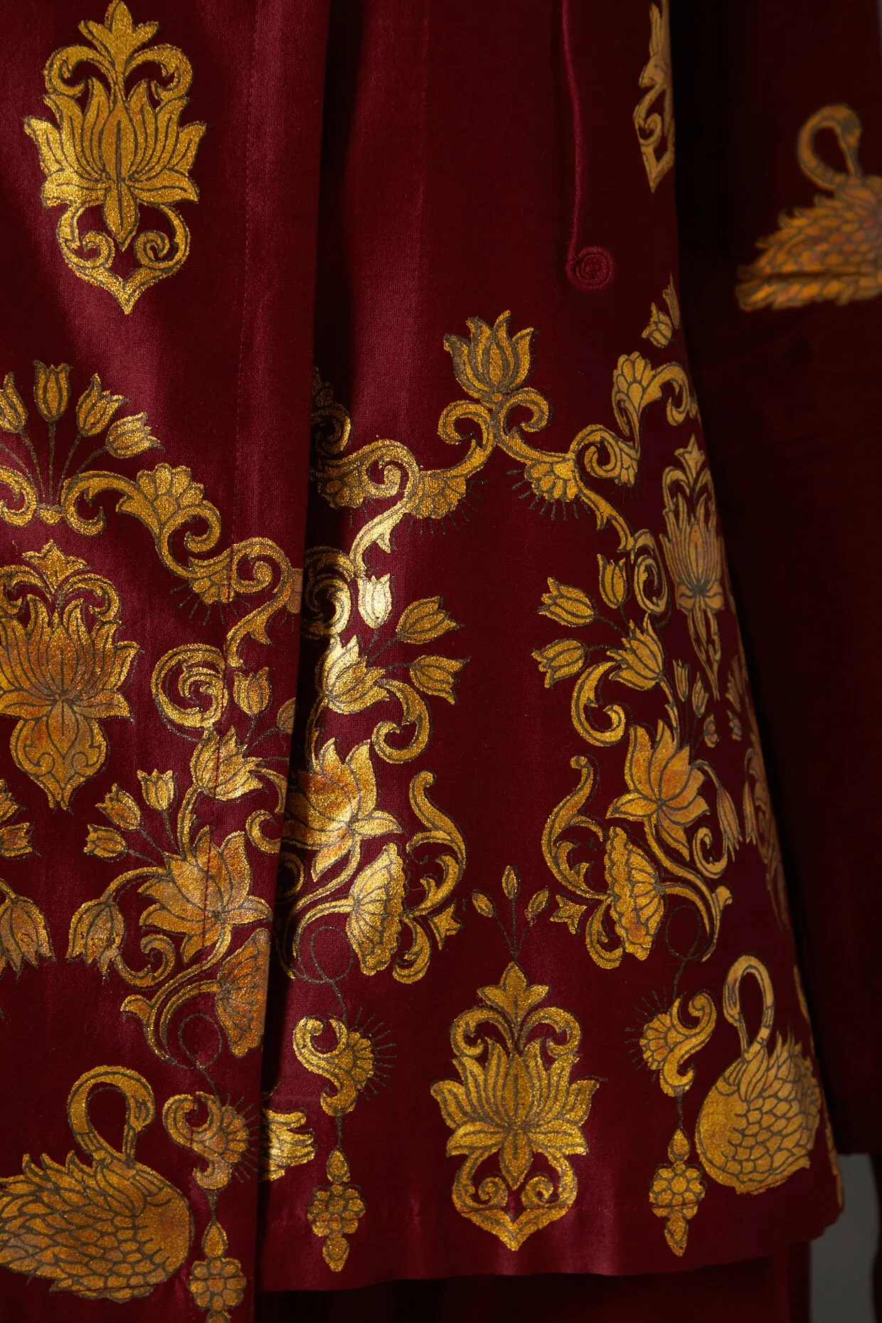 Wine & Gold Block Printed Tunic