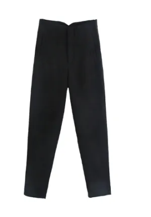 Women's Elegant High-Waisted Trousers with Pockets | For Everyday Wear