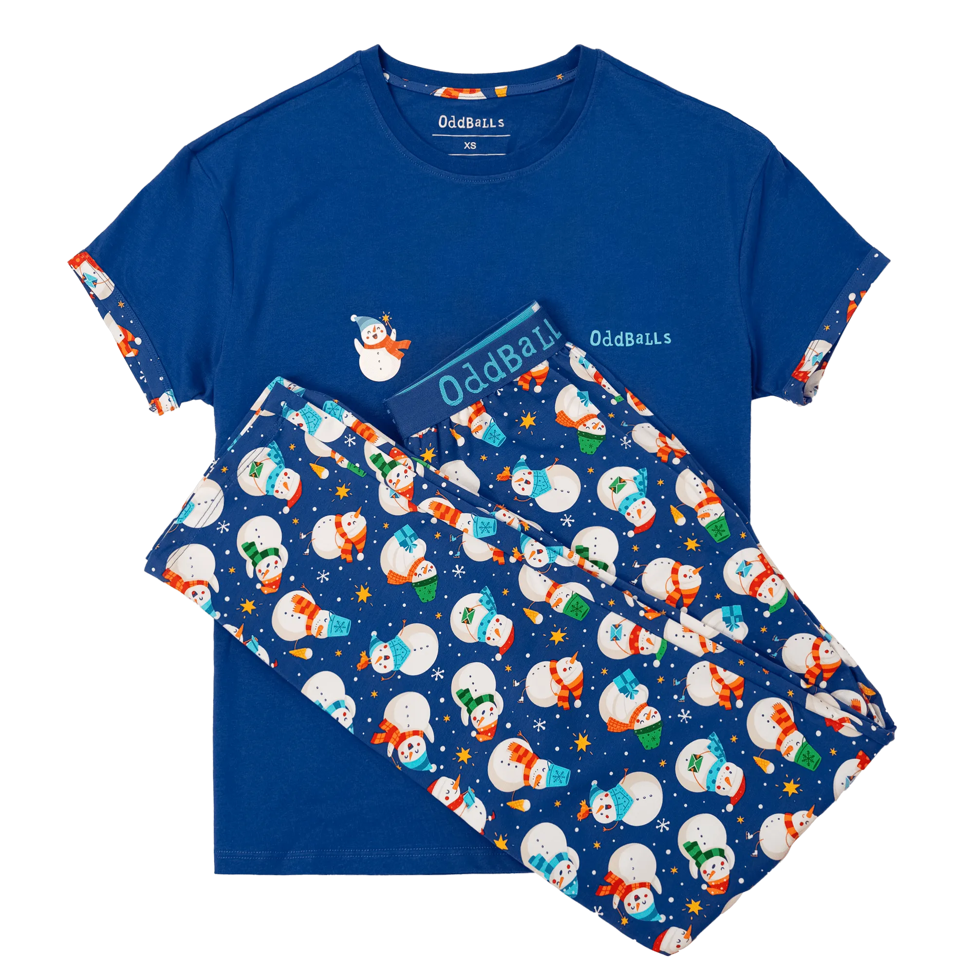Womens Long Pyjamas - Snowman - Trousers & T-Shirt