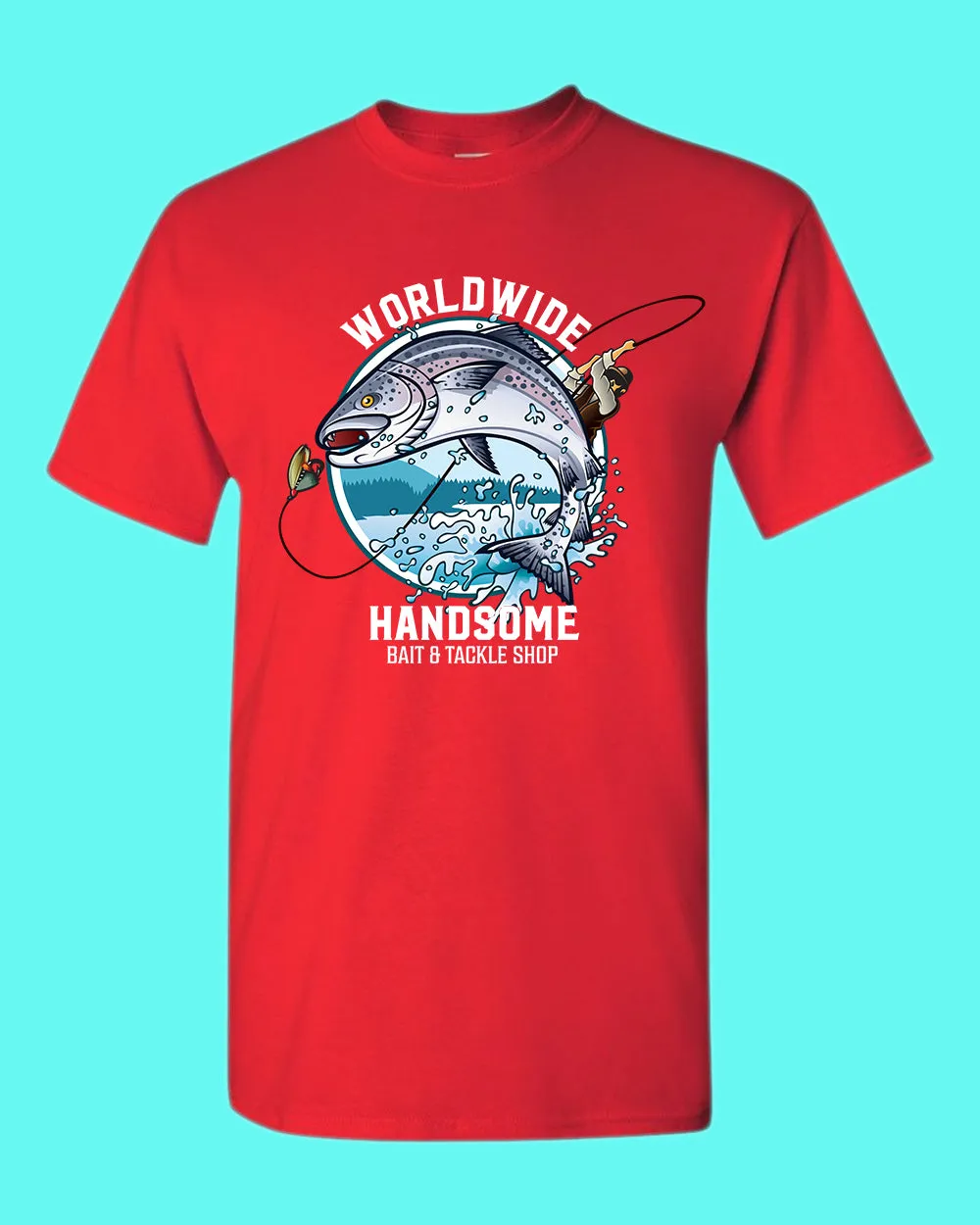 Worldwide Handsome bait and tackle shop t-shirt, fishing tees