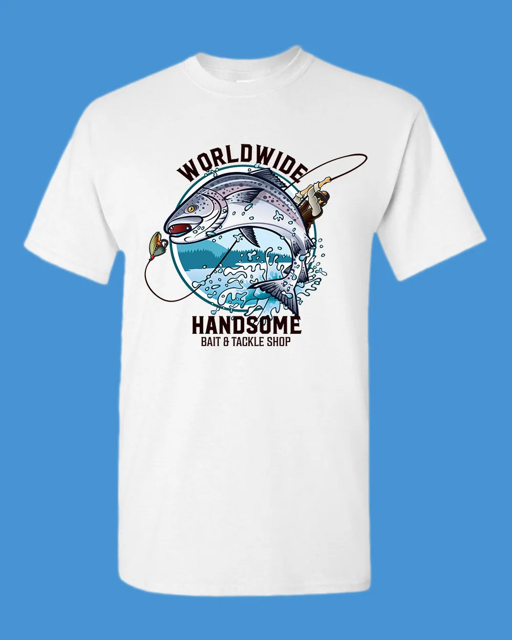Worldwide Handsome bait and tackle shop t-shirt, fishing tees