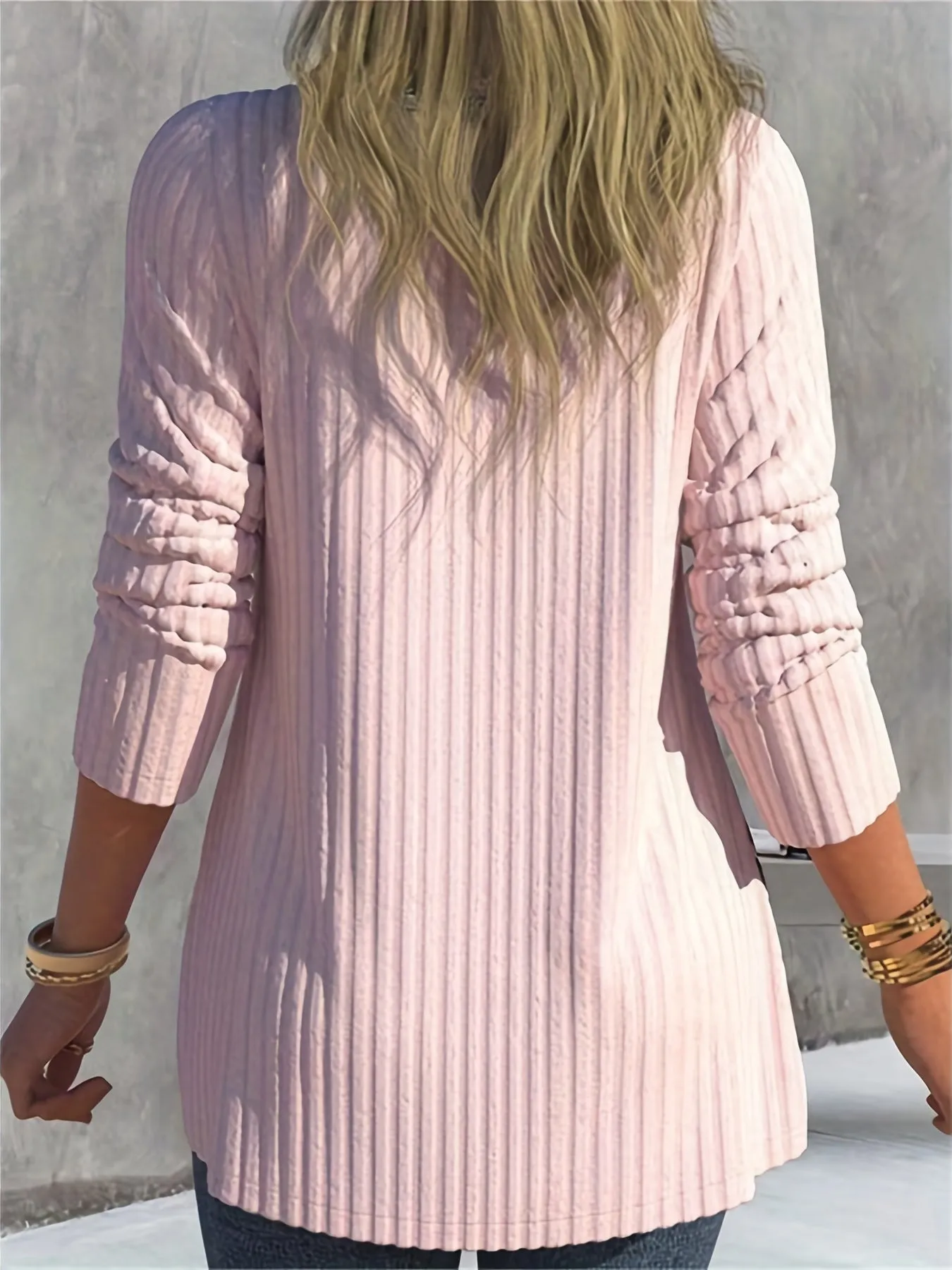 xieyinshe  Contrast Paisley Cowl Neck Tunics, Elegant Long Sleeve Button Decor Outwear, Women's Clothing